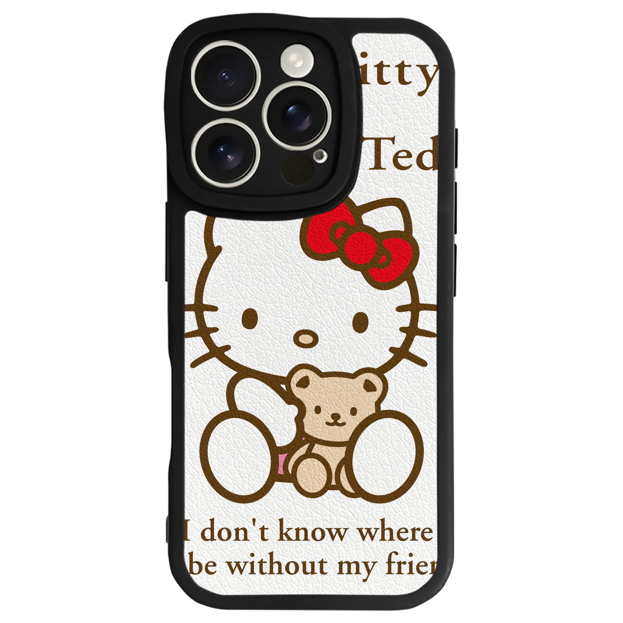 （画像用） Hello Kitty ハローキティ 【iPhone 16シリーズ対応】シリコンスマホケース（レザー調） 材質：シリコン